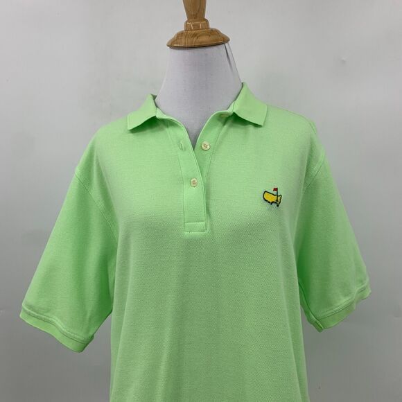 Master Collection Polo Shirt Womens M Medium Key Lime Chest Logo High Low Hem - Picture 3 of 10